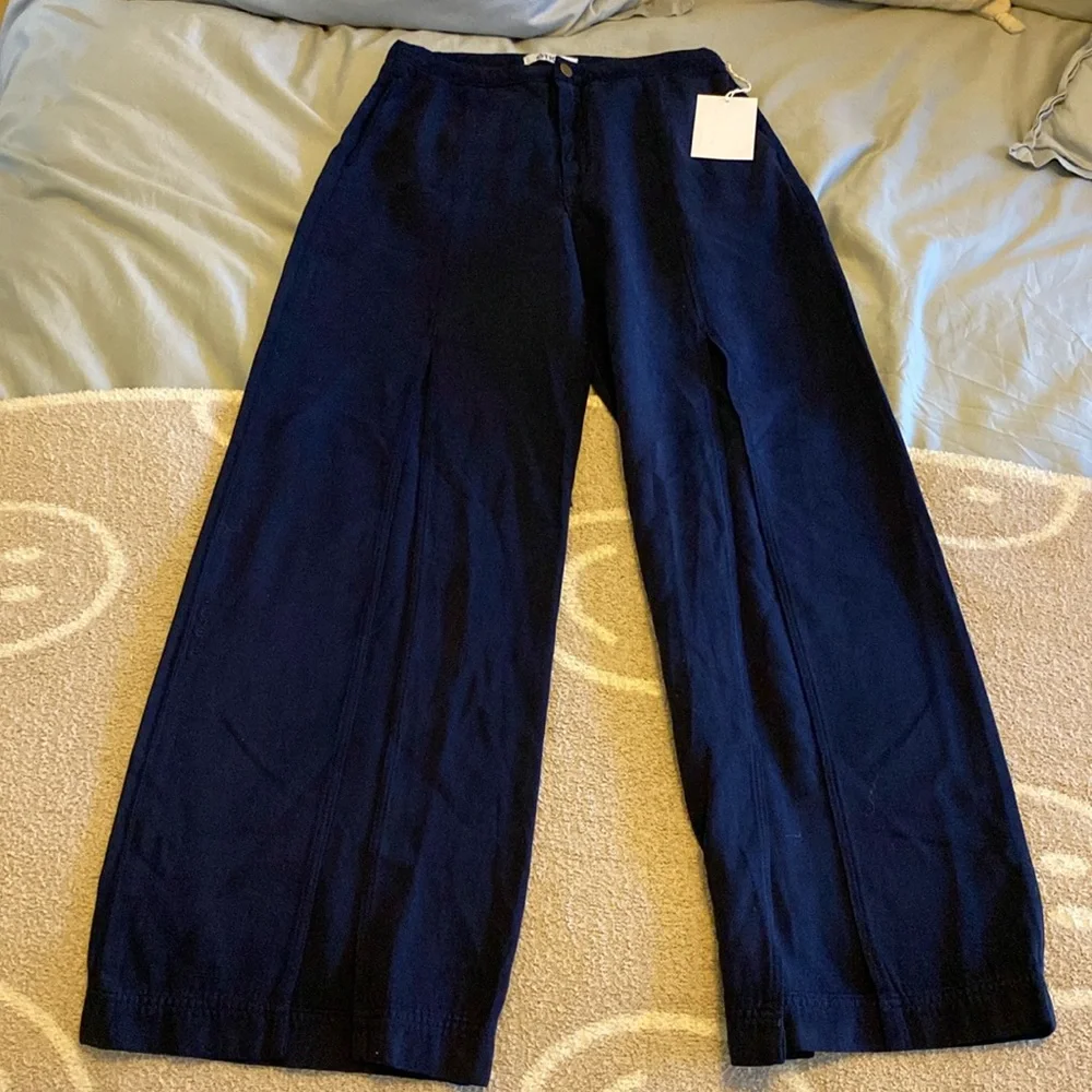 NWT Etica Anthropologie Wide Leg Slit Denim - Picture 2 of 8